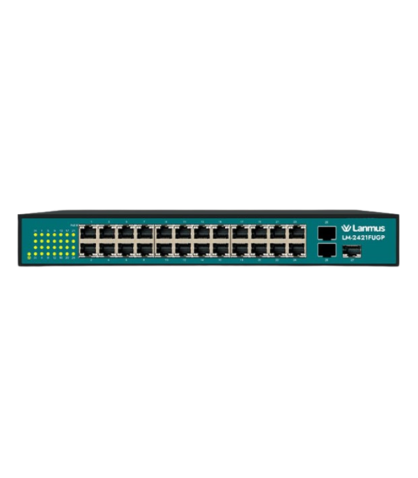 LANMUS-2421FUGP non-management Standard 24GE+2GE+1SFP 1000M POE Switch
