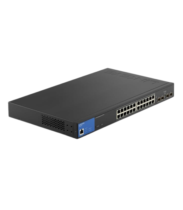 LINKSYS 24-Port Managed Gigabit PoE+ Switch with 4 1G SFP Uplinks 250W TAA Compliant