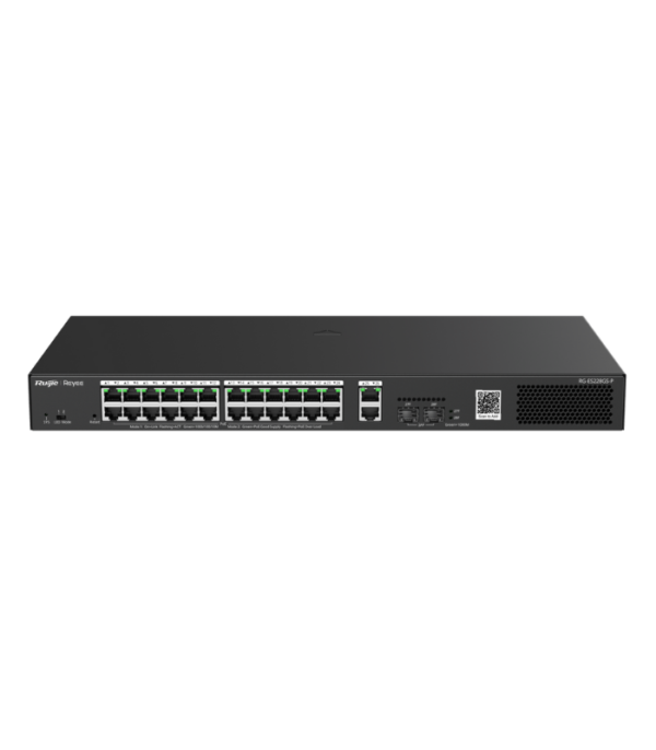 RUIJIE 28-Port Gigabit Managed Switch with 24 PoE+ Ports, 2 RJ45 Ports, 2 SFP Ports