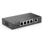 RUIJIE 5-Port Gigabit Smart POE Switch, 5 Gigabit RJ45 Ports including 4 PoE/POE+ Ports, 54W PoE power budget, Desktop Steel Case