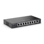 RUIJIE 9-Port Gigabit Smart POE Switch, 9 Gigabit RJ45 Ports including 8 PoE/POE+ Ports,120W PoE power budget, Desktop Steel Case
