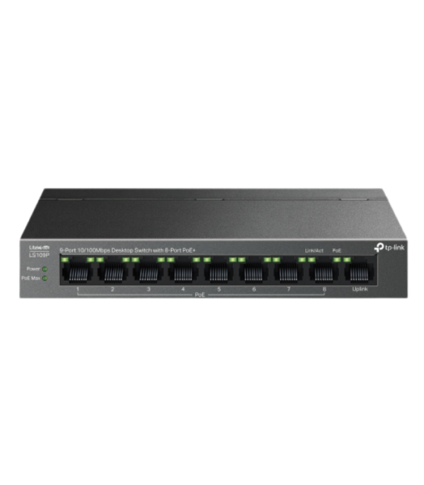 TP-LINK 9-Port 10/100Mbps Desktop Switch with 8-Port PoE+