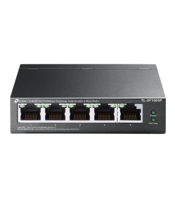 TP-LINK 5-PORT SWITCH 10/100 WITH 4-PORT POE 58W