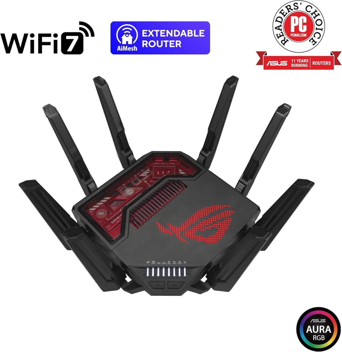 ASUS ROG Rapture GT-BE19000 Tri-Band WiFi 7 Gaming Router - Image 3